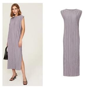 Anine Bing Melanie Dress Pleated Sleeveless Midi Dress in Lavender - Size M